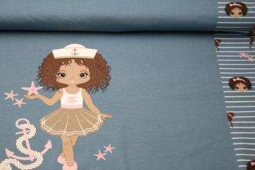 Preview: Jersey Panel und Kombistoff Matrosenmädchen, Grundpreis: €17,50/Meter